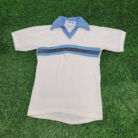 Vintage 80s Champion Collared Shirt Small 17x26 White - Picture 1 of 16